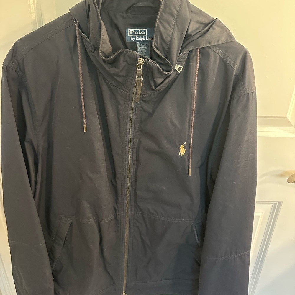 Ralph Lauren Men's Black Windbreaker Jacket
